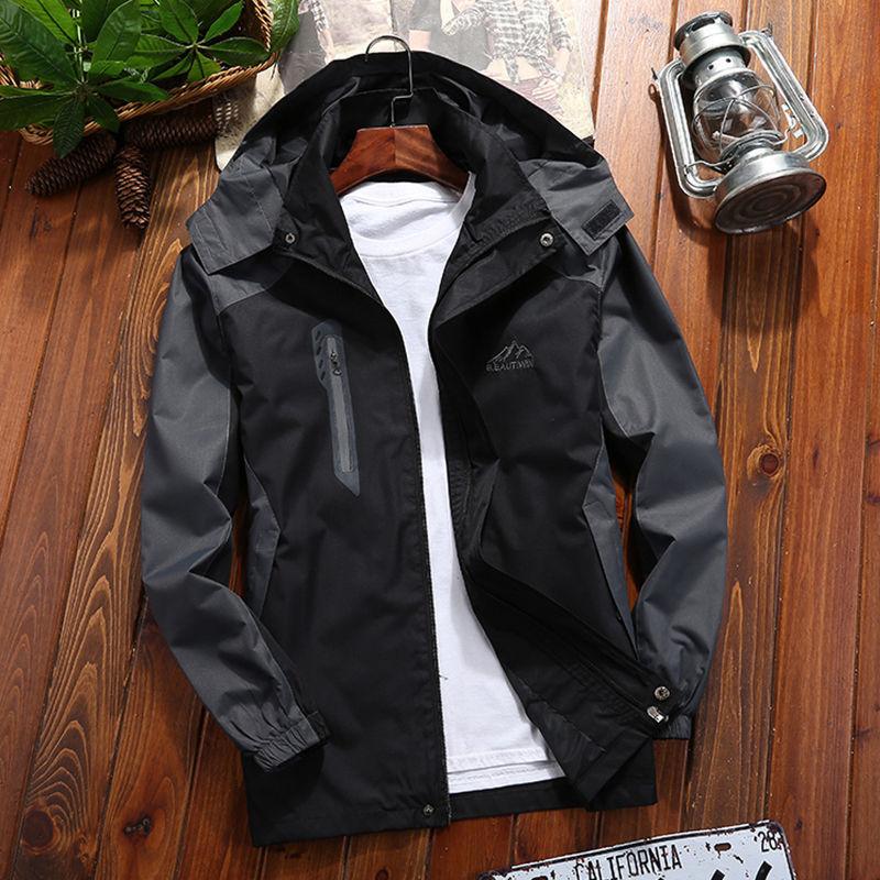 Windbreaker Men Jacket Waterproof Outdoor Hooded Coat Sports Field Climbing Thin Outwear