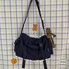 Harajuku Canvas Messenger Bag Solid Color Women Crossbody Bags Large Capacity Shoulder Bag Multiple Pocket Bolsos Sac