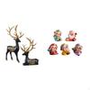 Reindeer Elk Resin Sculpture And God of Fortune Figurines Collection for Tabletop Cabinet Wedding