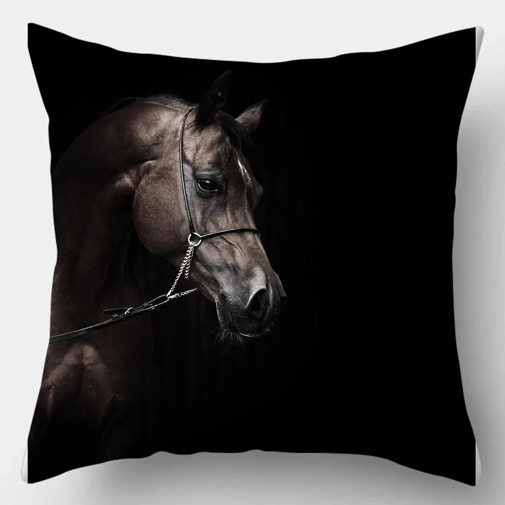 45x45cm Kissenbezug Heimdeko Kissenbezüge Sofa Schlafzimmer Wildtier Kissenbezug Kissen Löwe Pferd Tiger Kissenbezug