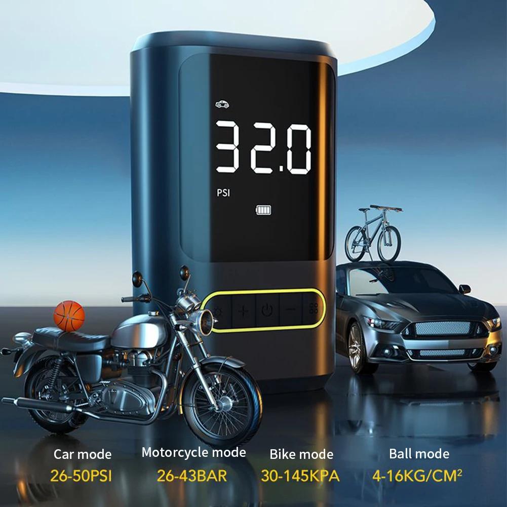 Wireless Air Pump Compressor Car Portable Electric Inflator Tire Pump Power bank LED Flashlight For Ball Bike Motorcycle Car