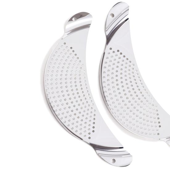 Practical Stainless Steel Strainer Half-moon Design Easy To Use Space-Saving Convenient Handle Drainer