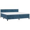 3141207 vidaXL Lit à sommier tapissier et matelas Bleu foncé 200x200cm Velours