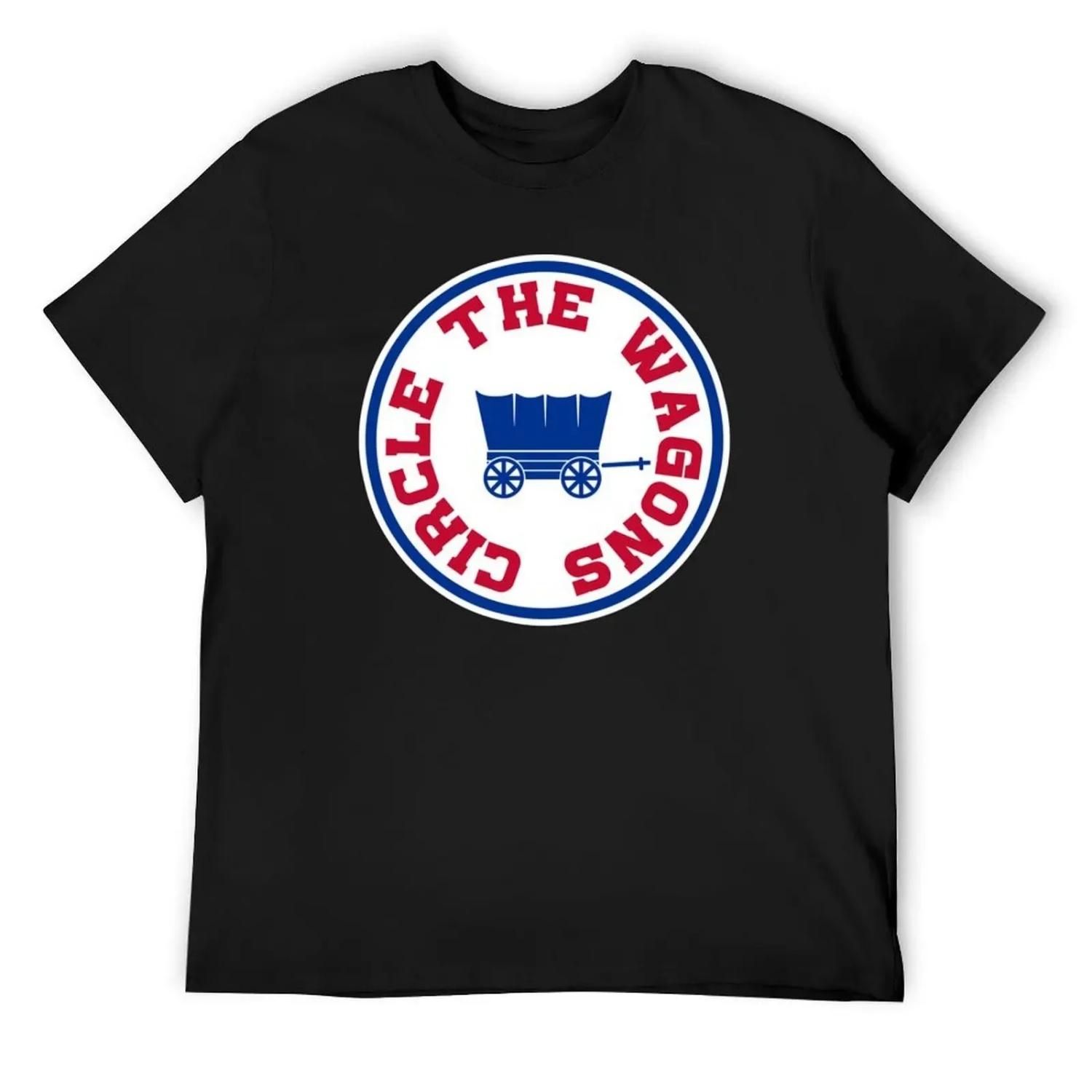 Circle The Wagons - White T-Shirt street wear shirts graphic tees custom t-shirts plain black t shirts men XXXXXL чёрный