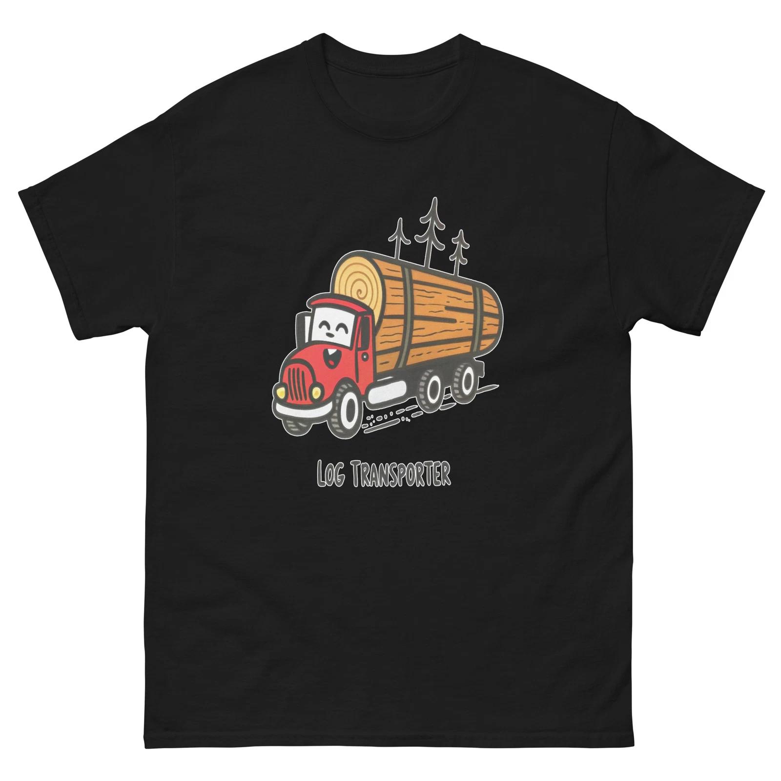 Log Transporter Transportation Vehicle Illustration T-Shirt M