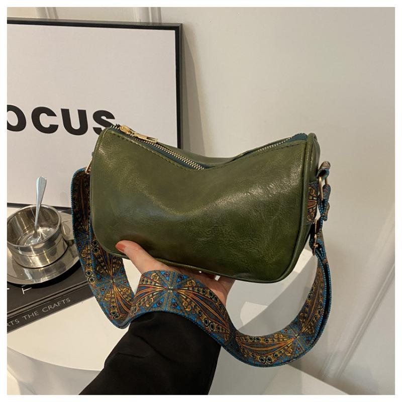 

Нишевый дизайн универсальная сумка-мессенджер с широким плечевым ремнем женская новая ретро-модная сумка-подушка на плечо CM зелёный