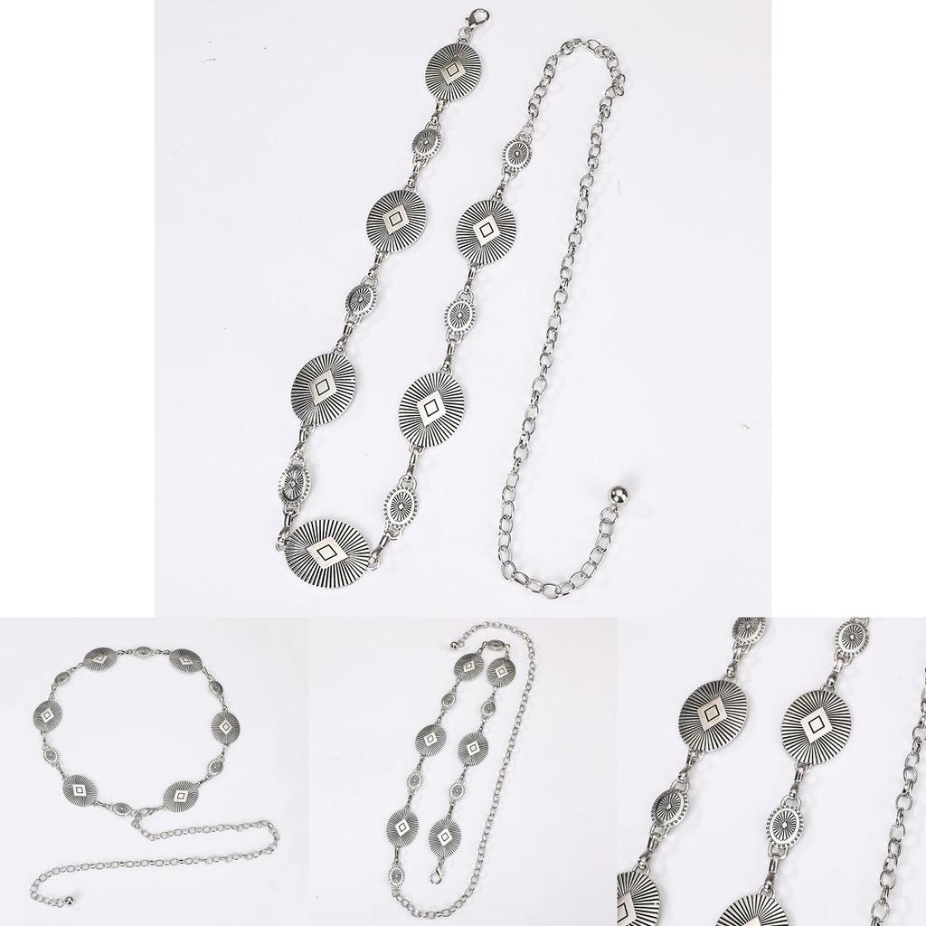 Vintage Metal Waist Chain For Women With Geometric Design For All Seasons