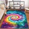 Colorful Galaxy Spiral Pattern Carpet with Cosmic Tie-Dye Design Suitable for Use As an Anti-slip for Living Room Bedroom Sofas