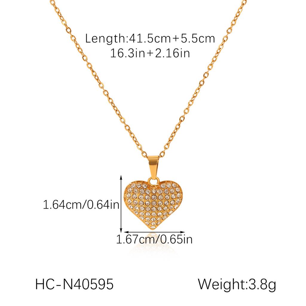 Stainless Steel Sun Heart Pendant Necklace with Diamond Inlay, White Shell Titanium Steel Necklace, Light Luxury Niche Jewelry