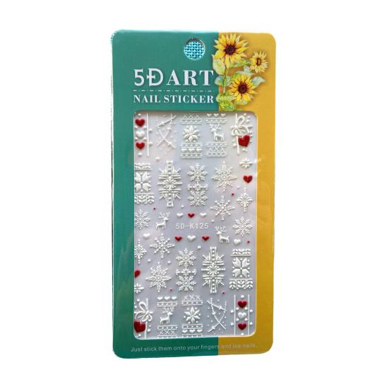 Fingernagel-Aufkleber, atemberaubende visuelle Wirkung, dekorativ, mehrere Stile, gut selbstklebend, weihnachtlicher Schneeflocken-Stil, Nagelzubehör