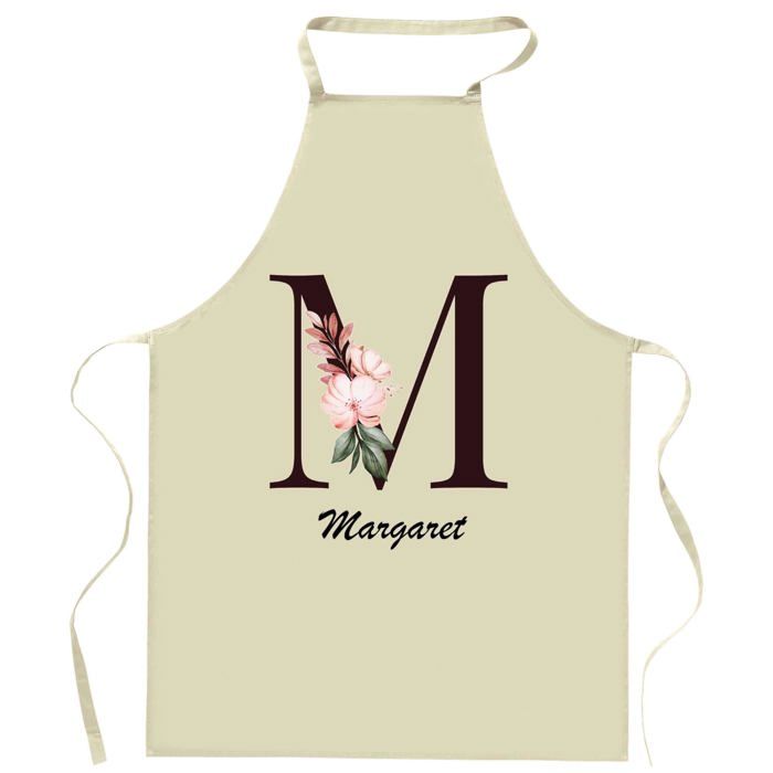 Tablier de cuisine - Margaret Lettre - Impression bretonne - Coton résistant - Fabriqué en France