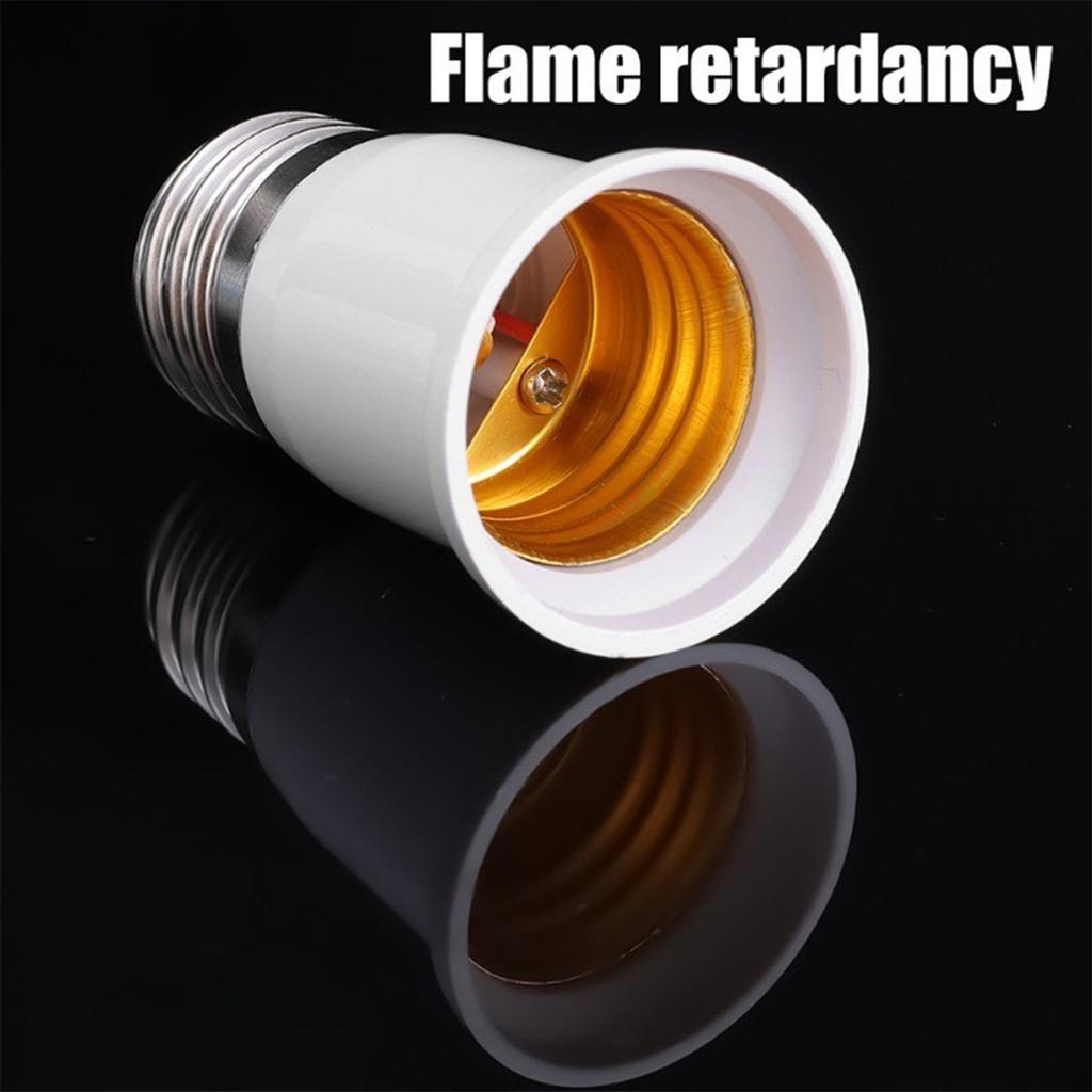 E27 to E27 Extender Lamp Holder 220V Accessories Bulb Socket Base Silicone Adapter Screw Holders Bases Head 65-120Mm White-Shell