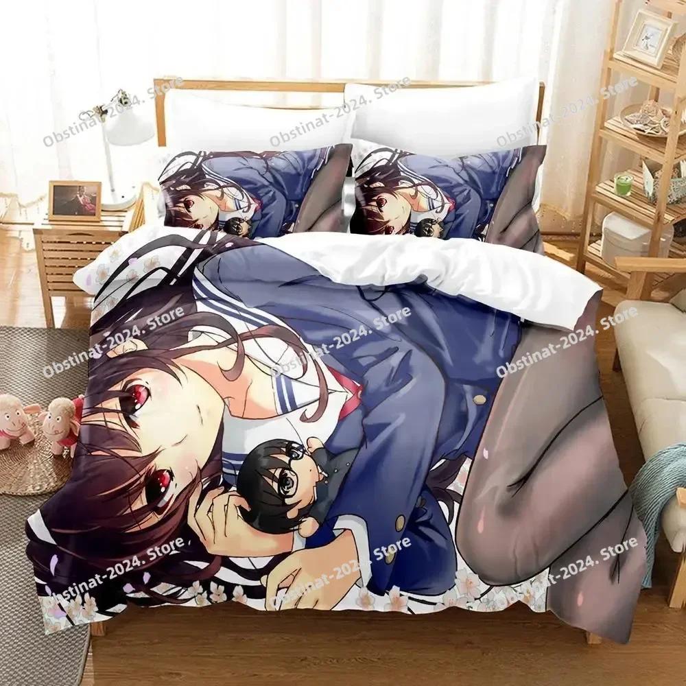 Saekano How To Raise A Boring Girlfriend Beding Set Printed Bed Linen Set With Pilowcase Bed Soft Duvet Cover Soft Quen Super King-Sized Dimensionsd