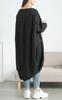 Gold Japan Plus Size Cocoon Long Long Front and Back Winter Black Women's Dress, Sleeves, Oversized, Length, Adjustment, Roomy, Outfit, Autumn/Winter,