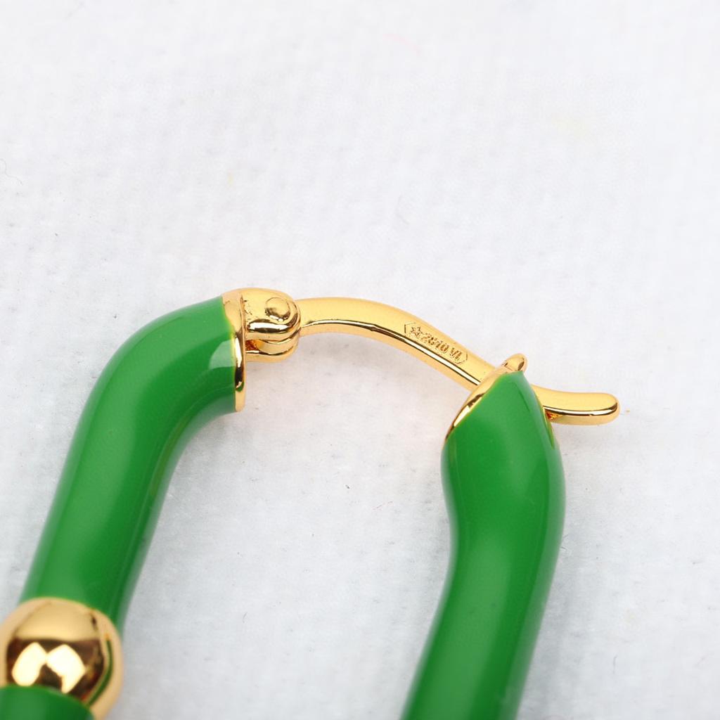 Hot Brand Vintage Green Earrings Luxury Jewelry for Women Fashion Designer Eardrop Lady Party Fine Quality Big Long Ear Stud