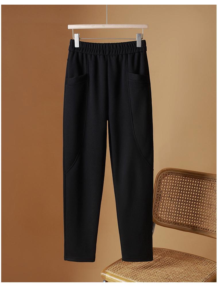 Women's Plus Size Wool-Blend Lined Harem Pants for Autumn/Winter