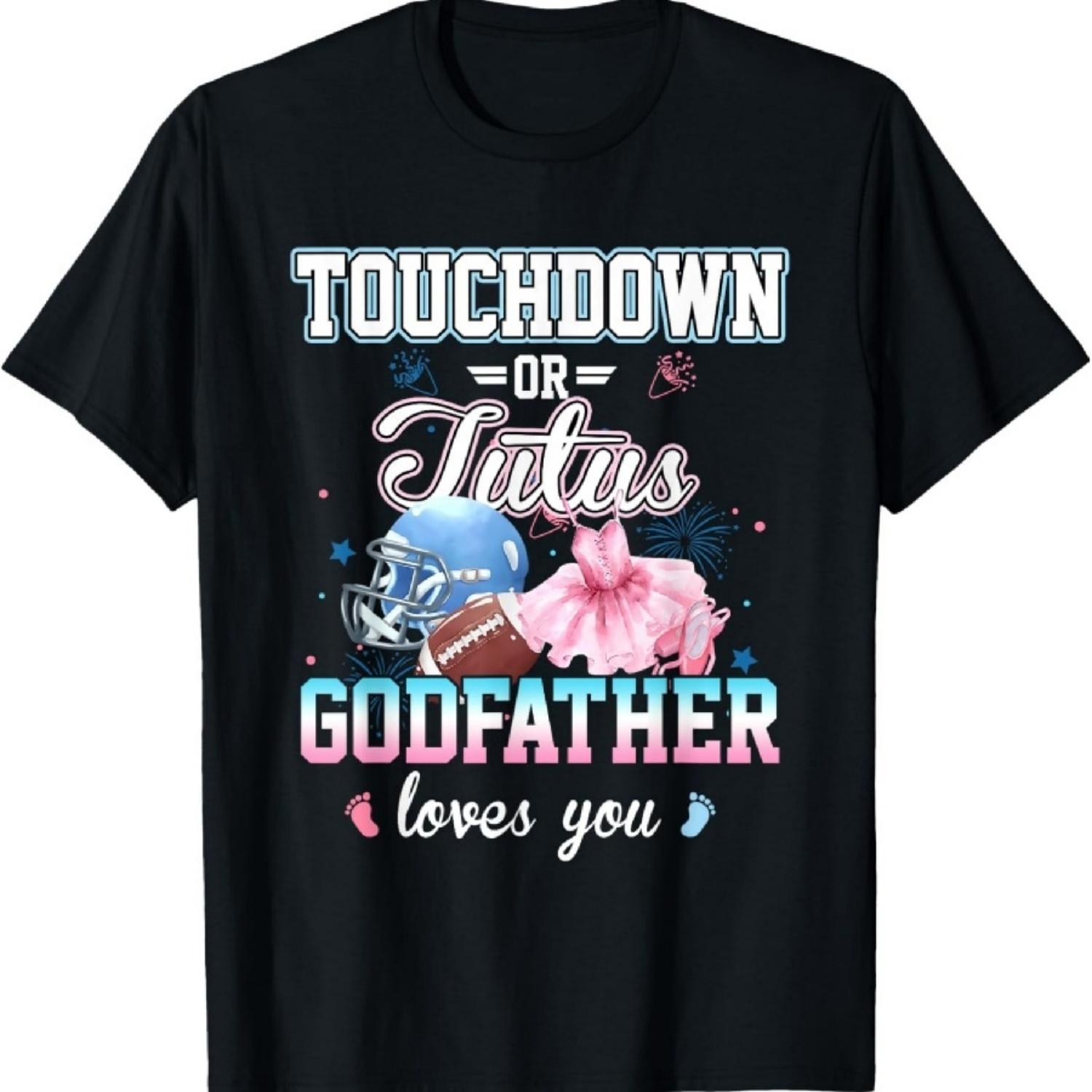 

Gender Reveal Touchdowns or Tutus Godfather Matching Party T-Shirt XXXXXL чорний