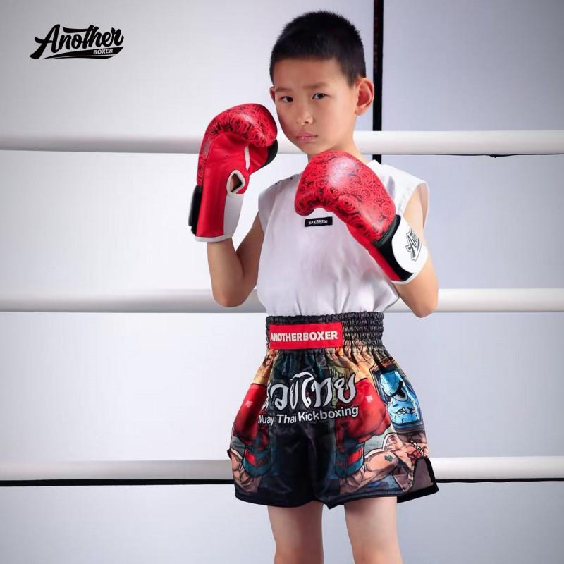 Kids Muay Thai Shorts Boxing MMA Kickboxing Training Gym Wear Lightweight Breathable Sport
