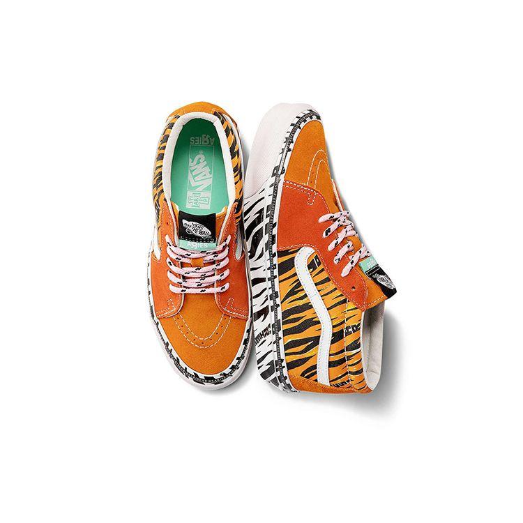 Vans Unisex Aries x Og Sk8-Mid Lx Tiger Bright Orange Black VN0A4BVC9WW
