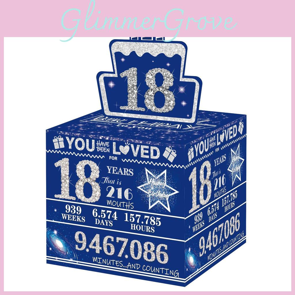 Blue Silver Time Style Party Cash Box For Gift Exchange And Celebration Decor