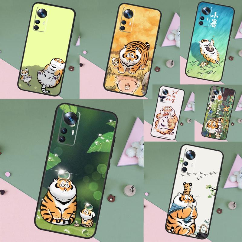 Cartoon Fat Tiger Funda For Xiaomi 17 Pro Max 15 14 Ultra 13T 14T 15T POCO X7 Pro X5 X6 F6 F5 F7 F8 Ultra Case