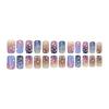 24Pcs Medium Square False Nail Space Theme Moon Star Designs Acrylic Nail For Commuting Celebrations And Special Event