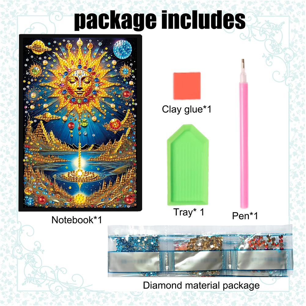 50-Page A5 Crystal Notepad Sketchbook Rhinestone Art Painting Notebook Kit Diamond Painting Notebook Set Holiday Birthday Gift