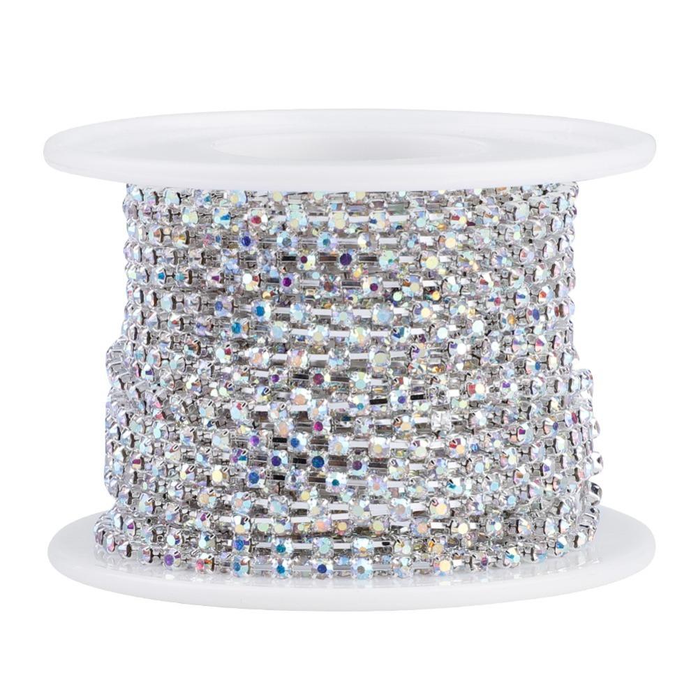 1PCS Versatile SS16 4MM Crystal Chain Trim Close Trim 10 Yards Length Rhinestone Cup Chain Diamond Claw Chain DIY Crafts