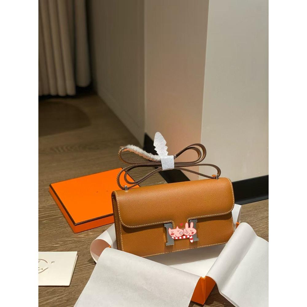 Ep Palmprint Top Layer Cowhide Horizontal Plate Light Luxury Style Single-shoulder Crossbody Women's Bag