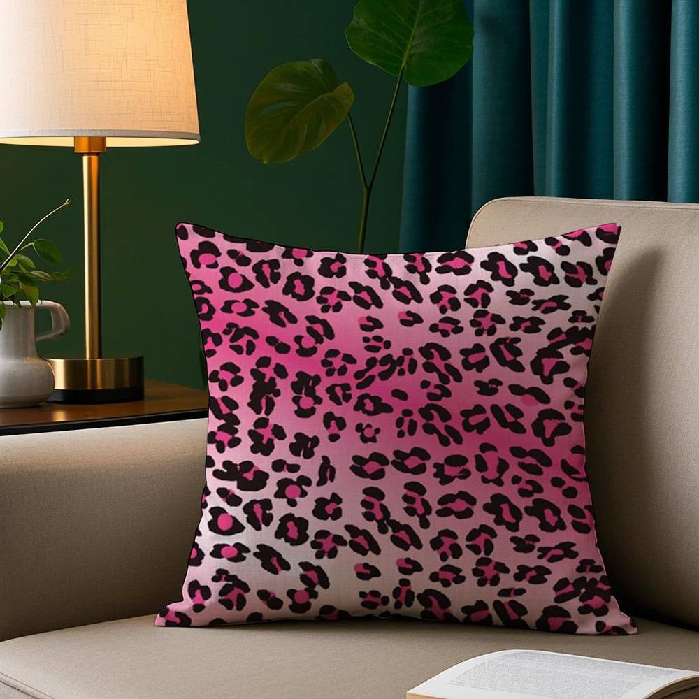 Yk Fashion Leopard Print Pillow Case Short Plush Print Cushion Cover Square Throw Pillow Covers Sofa Home Decor