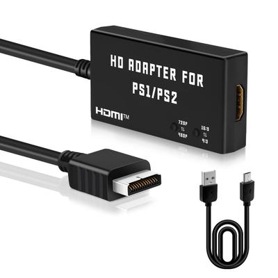 Mcbazel PS1/PS2 Dedicated HDTV To HDMI Converter with Built-in Aspect Ratio Switch (4:3 To 16:9 Conversion) - Black