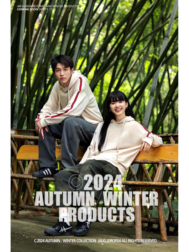 2024 Autumn/Winter Oversize Unisex Drop Shoulder Hoodie Sweatshirt