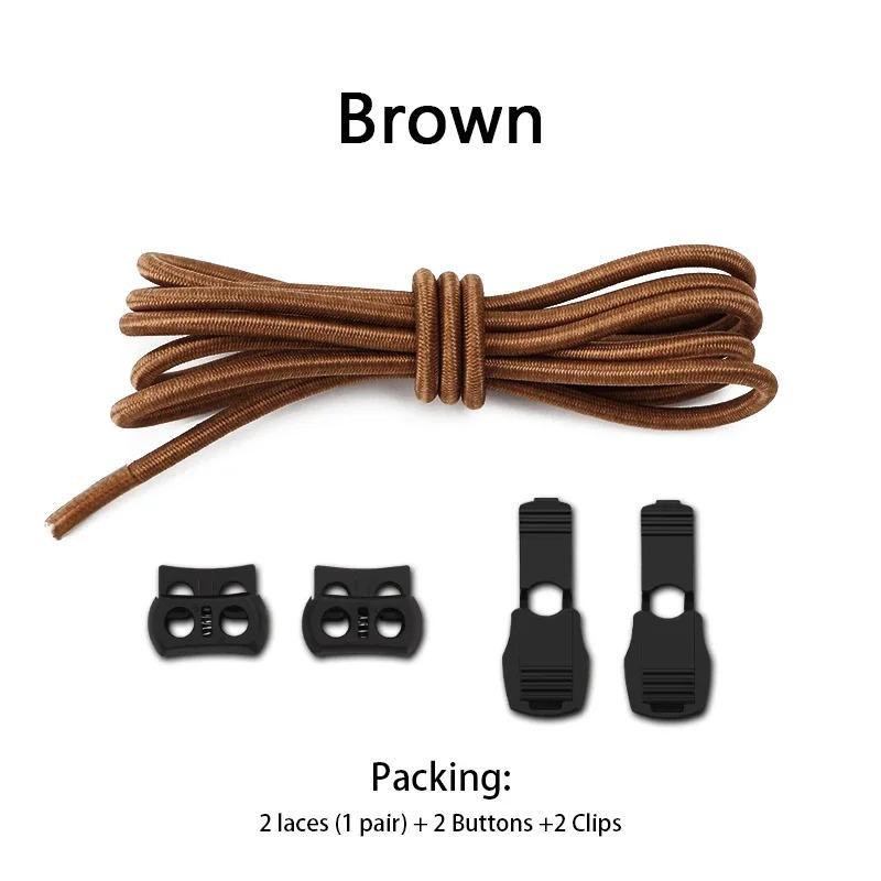 1 Pair Lock Shoelaces Elastic Sneakers Laces Without Ties Adult Kids Tennis Round Shoelaces Rubber Bands for Shoes Accesories