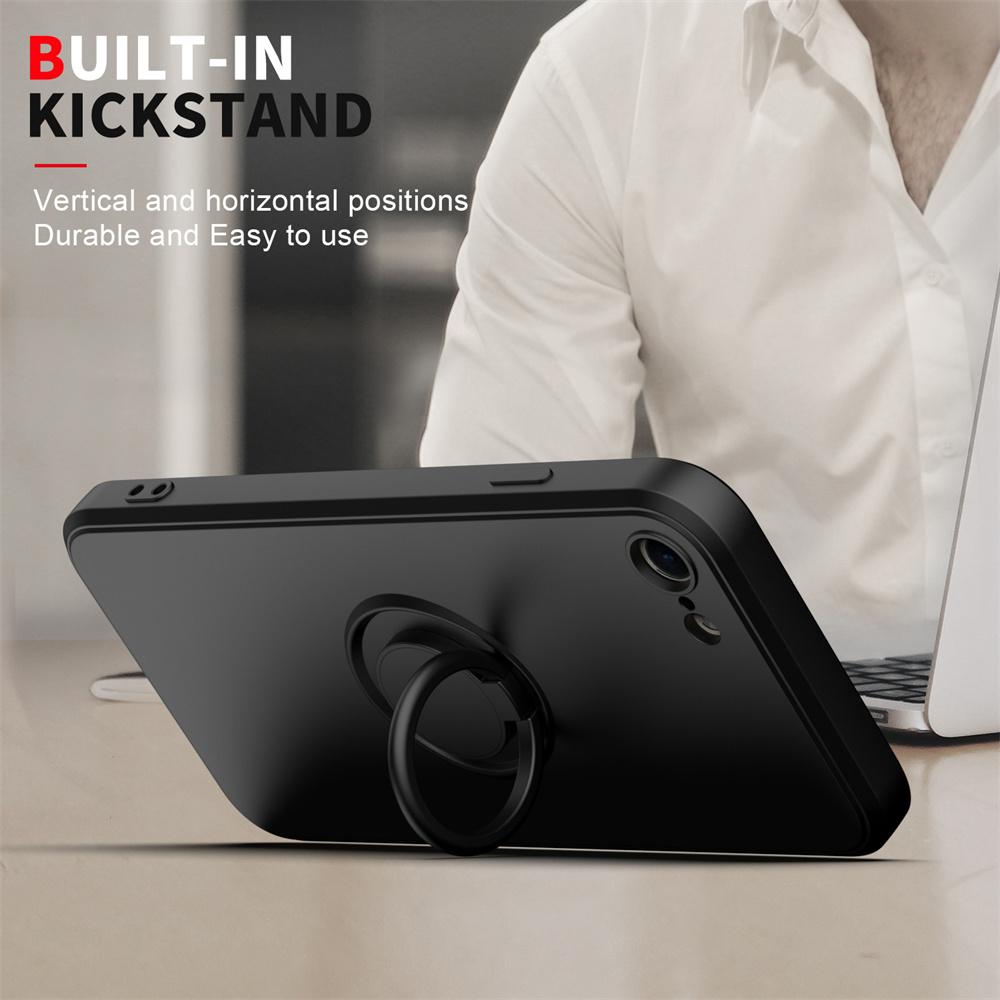 Luxury Liquid Silicone Magnetic Cases For For Iphone 15 14 13 12 11 Pro Max XS XR 6 6s 7 8 Plus SE  Soft Cover With Ring Holder