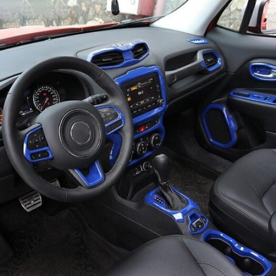 For Jeep Renegade 2015-2023 Glossy Blue Dash L&R AC Air Outlet Vent Trim 2pcs