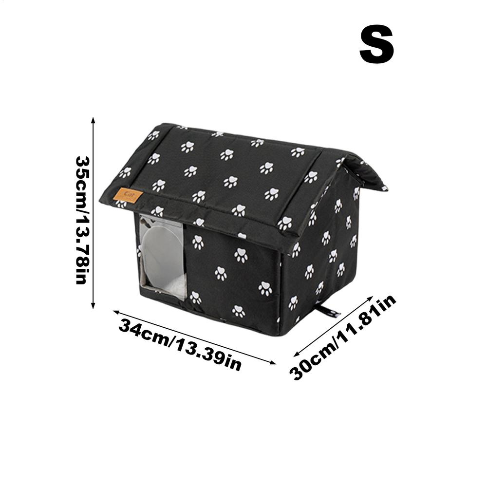 

Outdoor Cat House Weatherproof Waterproof Pet Hideaway Cave Warm Pet Cave For Outdoor For Garden Patio Porch Balcony Garages S чёрный
