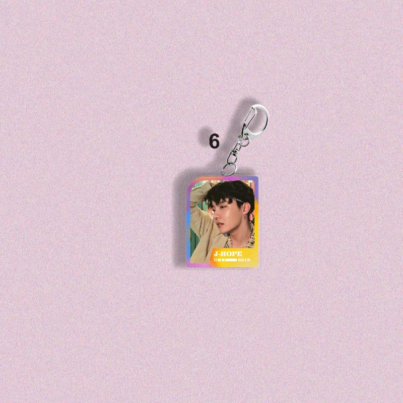 BTS K-pop Keychain, Gradient Photocard Style Keyring, Kpop Idol ID Photo Style Bag Pendant, Member Photo Bag Charm for ARMY Fans
