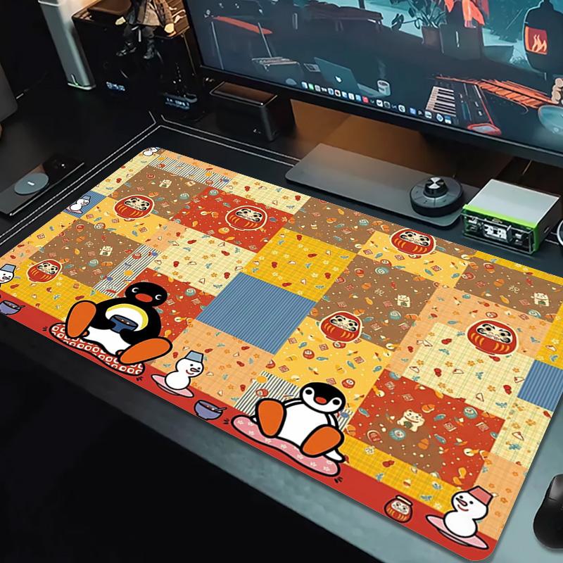 Pingu Cartoon Color Mouse Pad Large Gaming Table Cushion Non-slip Laptop Tablet Big Mousepad XXL Mat Mini PC Playmat With Lock edge