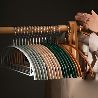 Household Dip Plastic Half-Round Coat Hanger Thick Adult Clothes Shelf With Hook Without Trace Drying