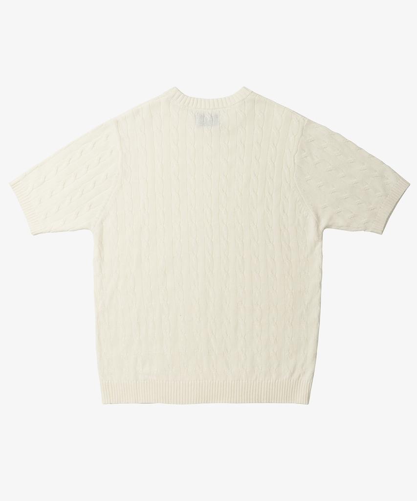 TOFFEE Classic Cable Round Neck Half Knit (Ivory)