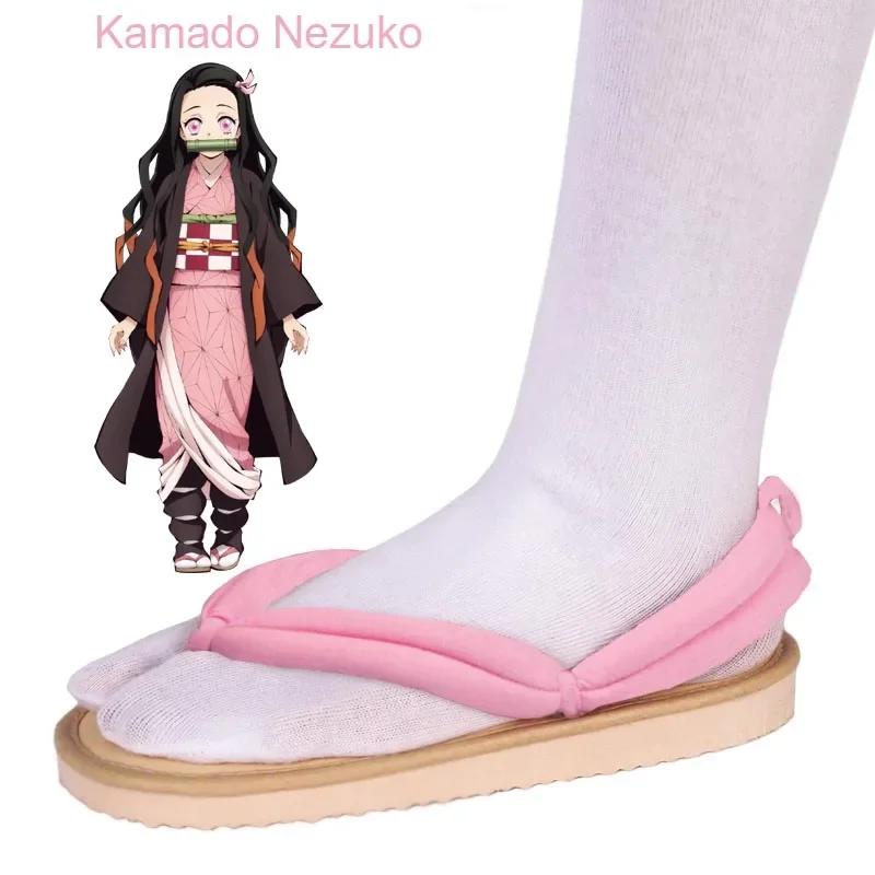 Accessori Cosplay Anime Hot Demon Slayer Kimetsu No Yaiba Zoccoli Cosplay Kamado Nezuko Infradito Kimono Geta Pantofole Scarpe