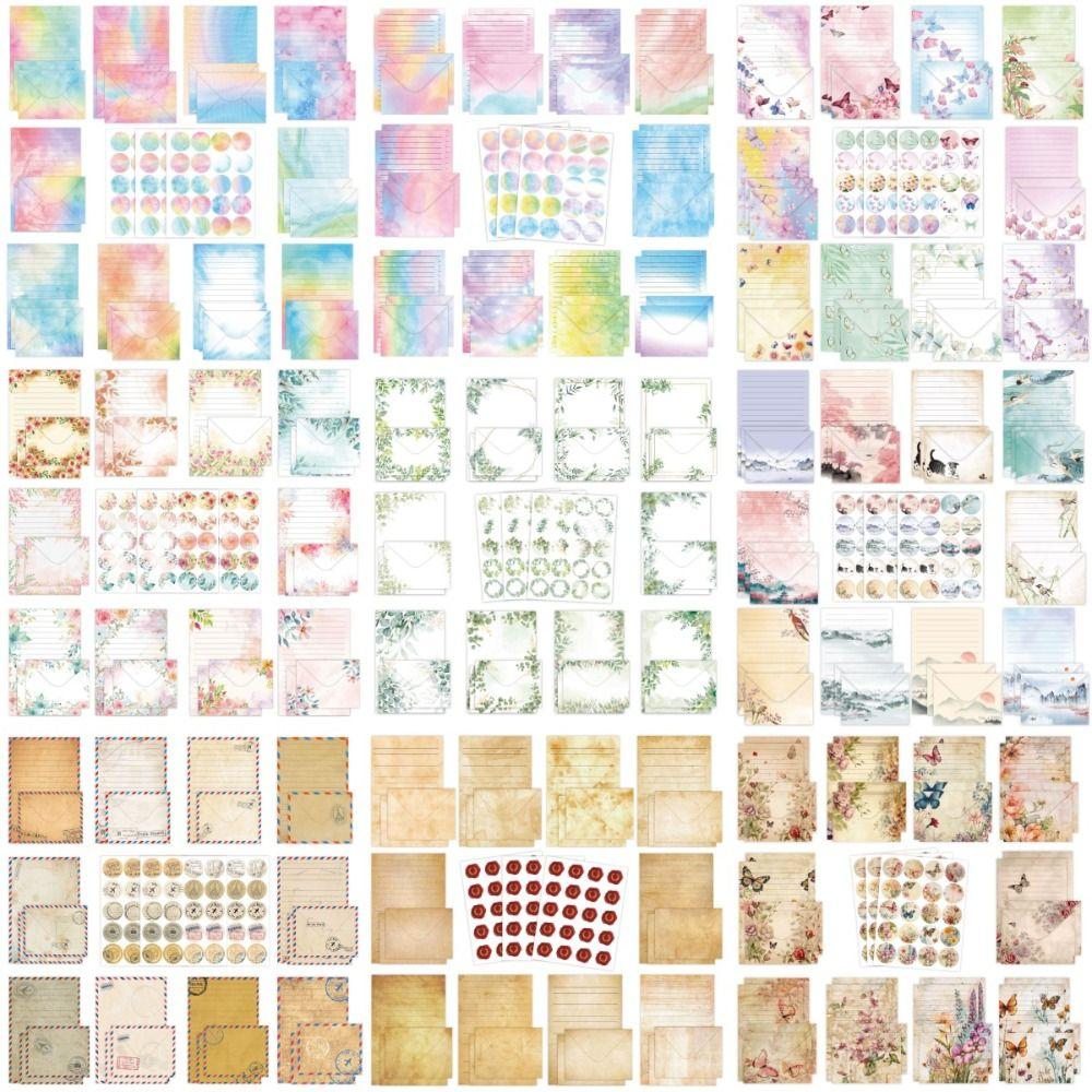 160pcs DIY Postcards Stationery Writing Paper Watercolor Greeting Cards Birthday Gift