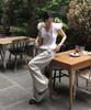 Poeteuseoul Seersucker Stripe Wide Pants_Ivory/Kaki