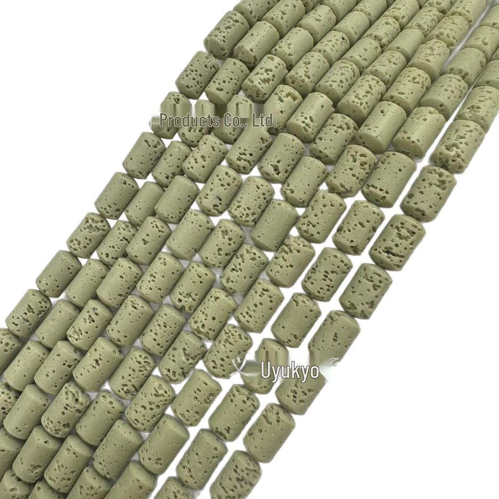Volcanic Rock Cylinder Barrel Beads, 6x10mm, Loose Beads for DIY Bracelet & Necklace Jewelry Accessories.