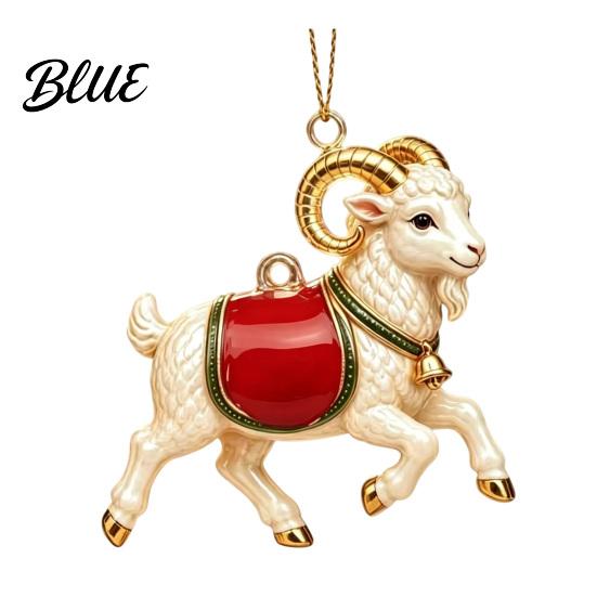 Decorative Acrylic Christmas Tree Decoration 2D Goat Ornament Cute Animal Sheep Hanging Decor for Clear Flame Red Ornament Tree Holiday Party