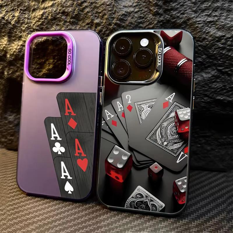 Poker Phone Case for Samsung Galaxy A73 A56 A55 A36 A35 A26 A25 A15 5G A24 A23 A22 A52 A71 A72 4G Matte Cover