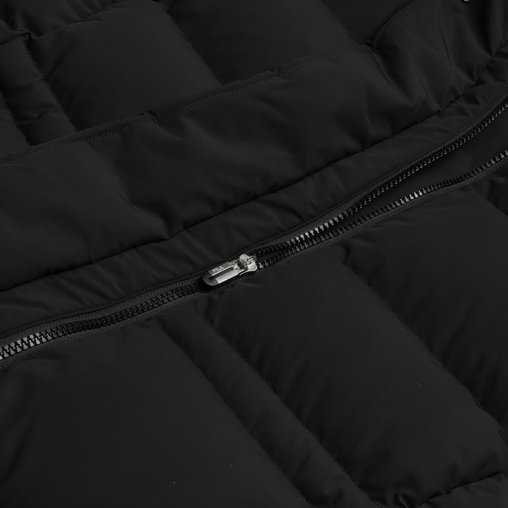 Fila Fitness Series Trendy Minimalist Fashion Casual Sports Warm Comfortable Versatile Loose Long Hooded Down Jacket Women Outerwear A11W541901FBK