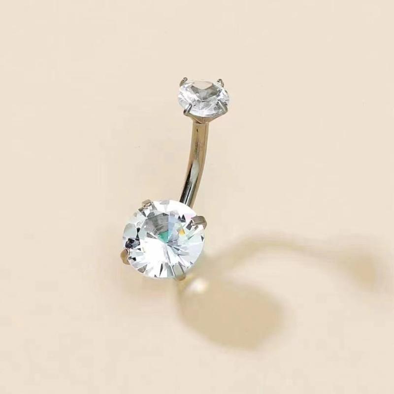 8pcs Stainless Steel Navel Rings Gold Color Belly Button Rings with Crystal Women Men Body Piercing Ornament Unique