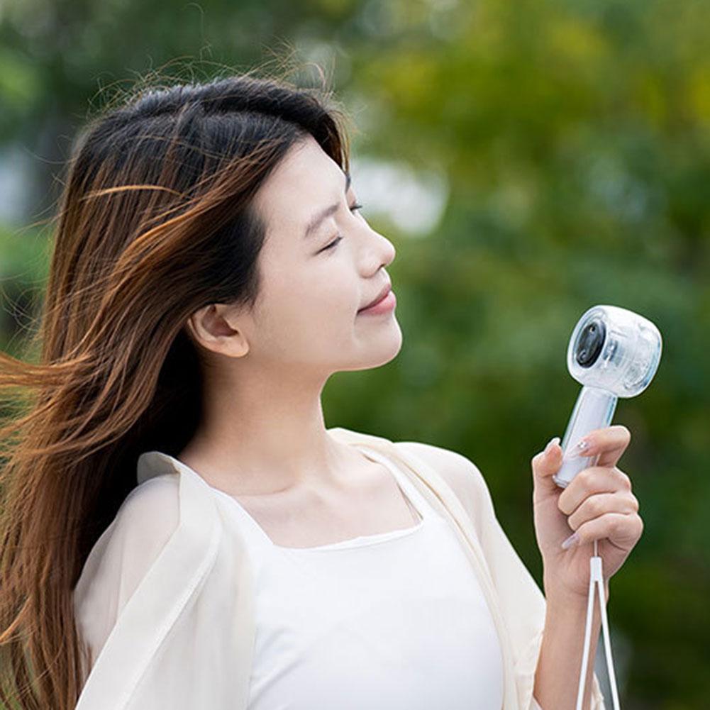 100 Speed Handheld Fan With Digital Display 1800mAh Long Battery Life Portable For Outdoor Sports Daily Commute
