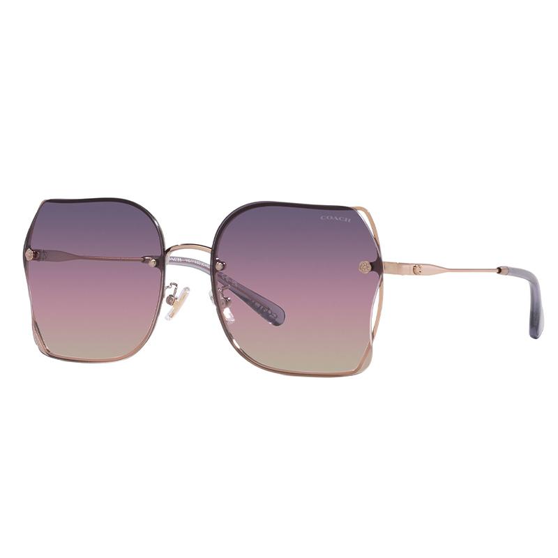 Coach Full Frame Thin Leg Metal Irregular Shape Sunglasses Women sunglasses Gold 0HC7150D-9331U6 Eyeglass Case+Eyeglass Cloth,60,Gold